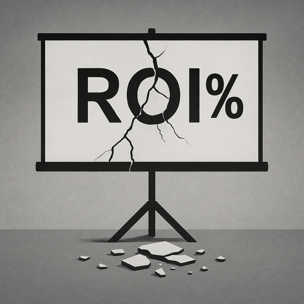 ROI % incrinata, proiettata su cavalletto, con i frammenti che già si staccano e cadono a terra. Minimalista, monocromatica, senza testo superfluo: rende l’idea del numero che si sfalda. Dimmi se va bene o vuoi un’altra variazione.